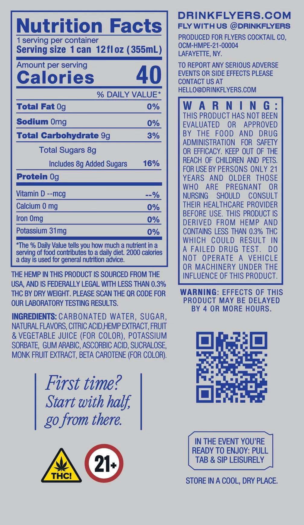 flyers sprits - nutrition facts