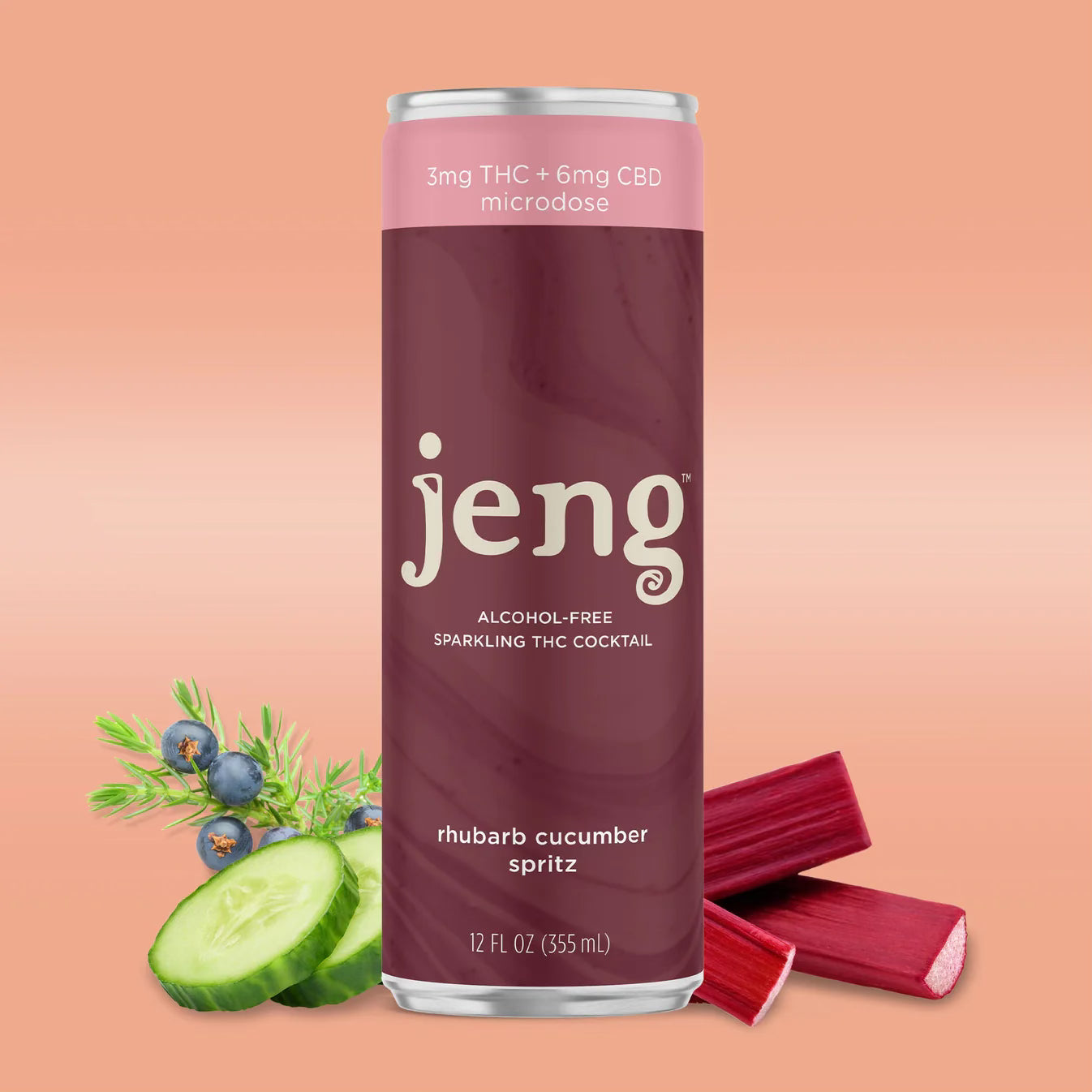 Jeng Infused Rhubarb Cucumber Spritz - Curated Beverages with Fresh Juices - Slyde Wellness