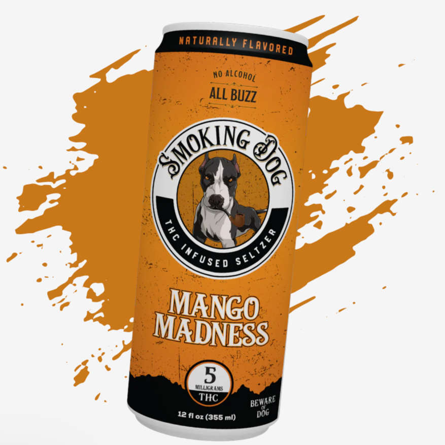 smoking dog infused seltzer mango madness - front can