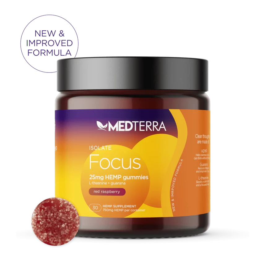 Medterra Hemp-Infused Focus Gummies - 25mg L-Theanine for Enhanced Concentration - Slyde Wellness